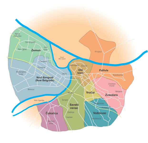 Belgrade neighborhood map